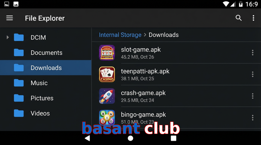 Main screen of Basant Club gameapk page for PK players